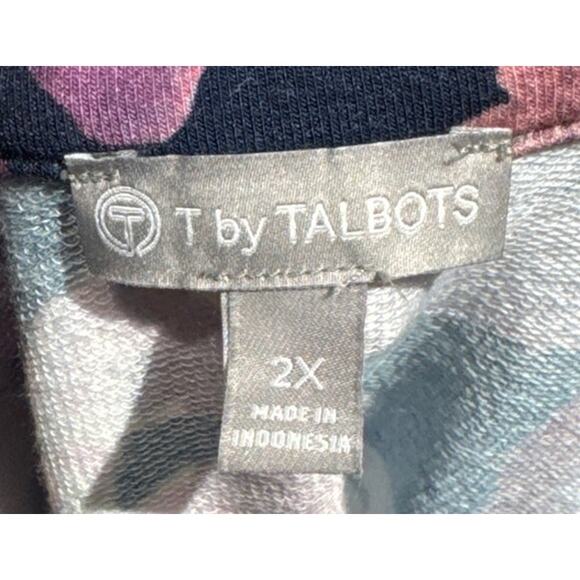 T by Talbots Navy Floral 1/4 Zip Size 2X - Picture 4 of 5